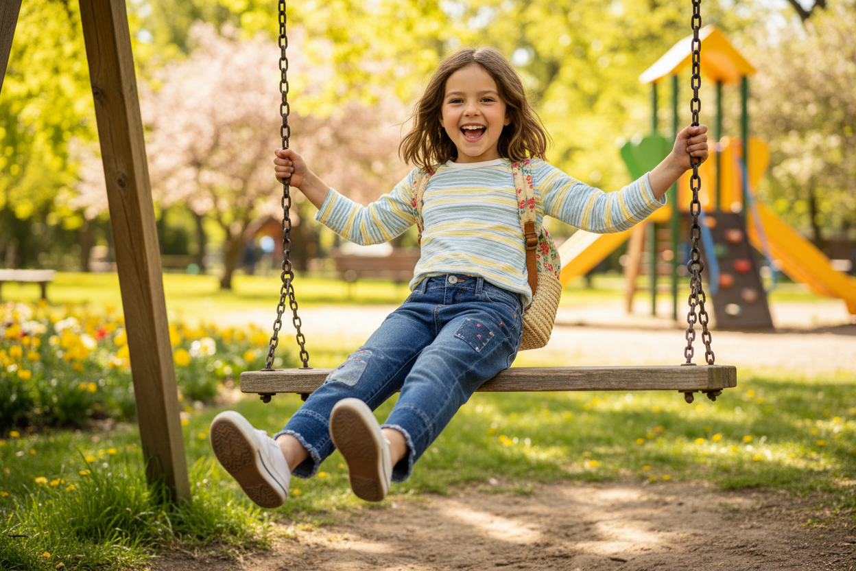 girl kids wearing jeans