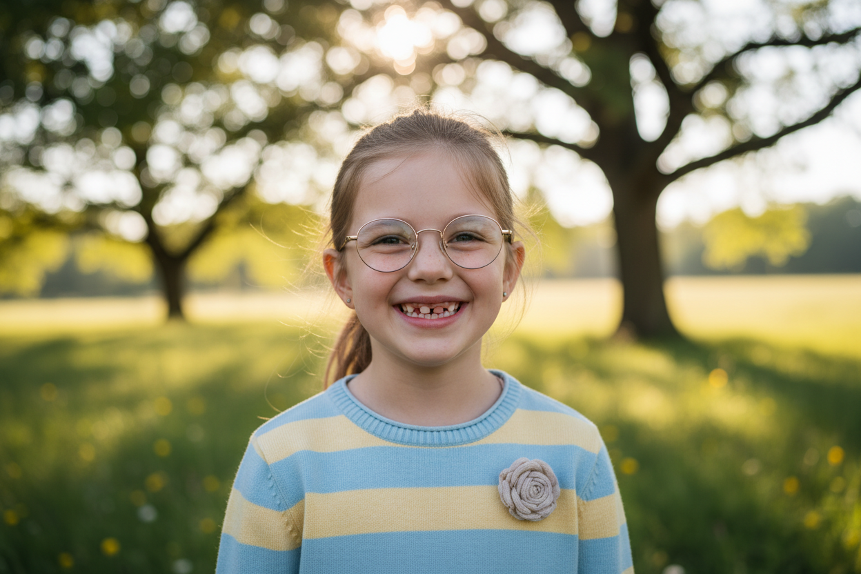 kids girl wearing glasses